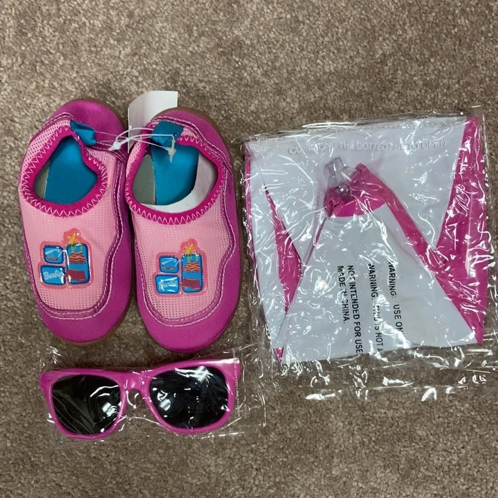 Barbie water shoes and beach pack